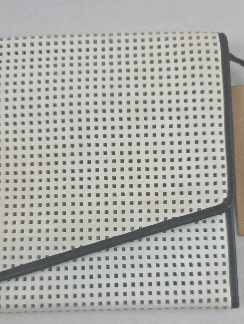 NWT Cole Hann White Perforated Envelope Clutch Genuine‎ Leather MSRP $148